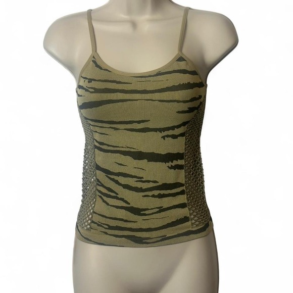 Y2K‎ Tiger Print Mesh Tank - Picture 1 of 8